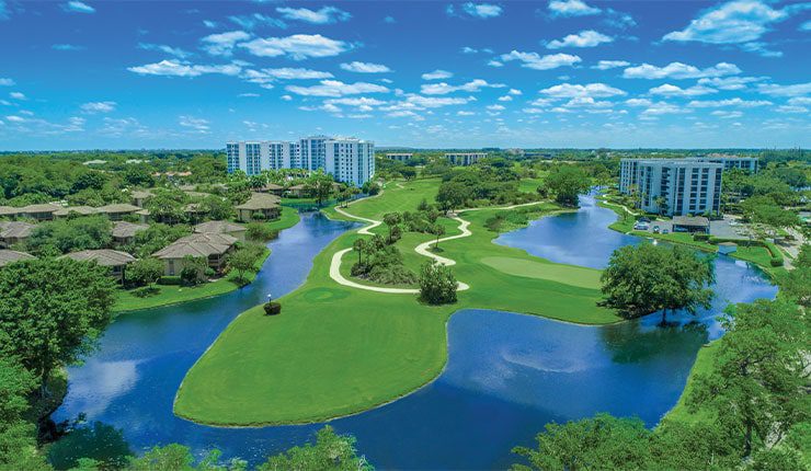 Boca West aerial - a luxury real estate community in Boca Raton Florida