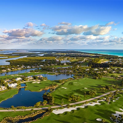 aerial of real estate in florida