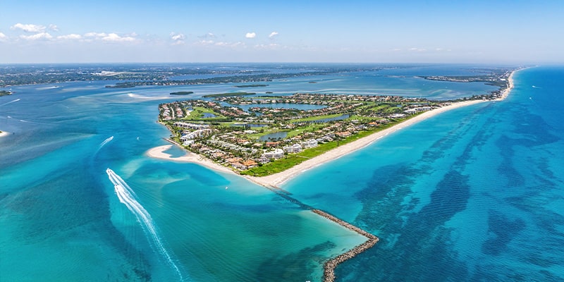 Aerial of Sailfish Hutchinson Island FL