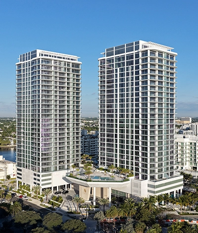 Oceanfront luxury condominium towers on Fort Lauderdale Beach