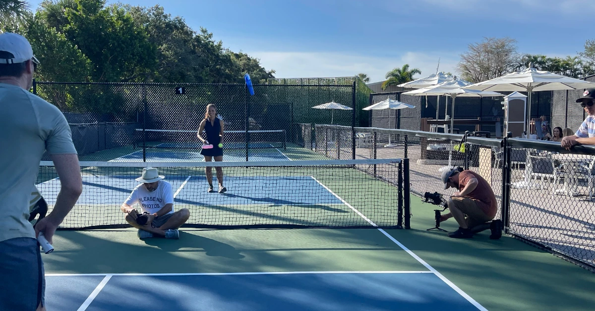 people on the pickleball courts