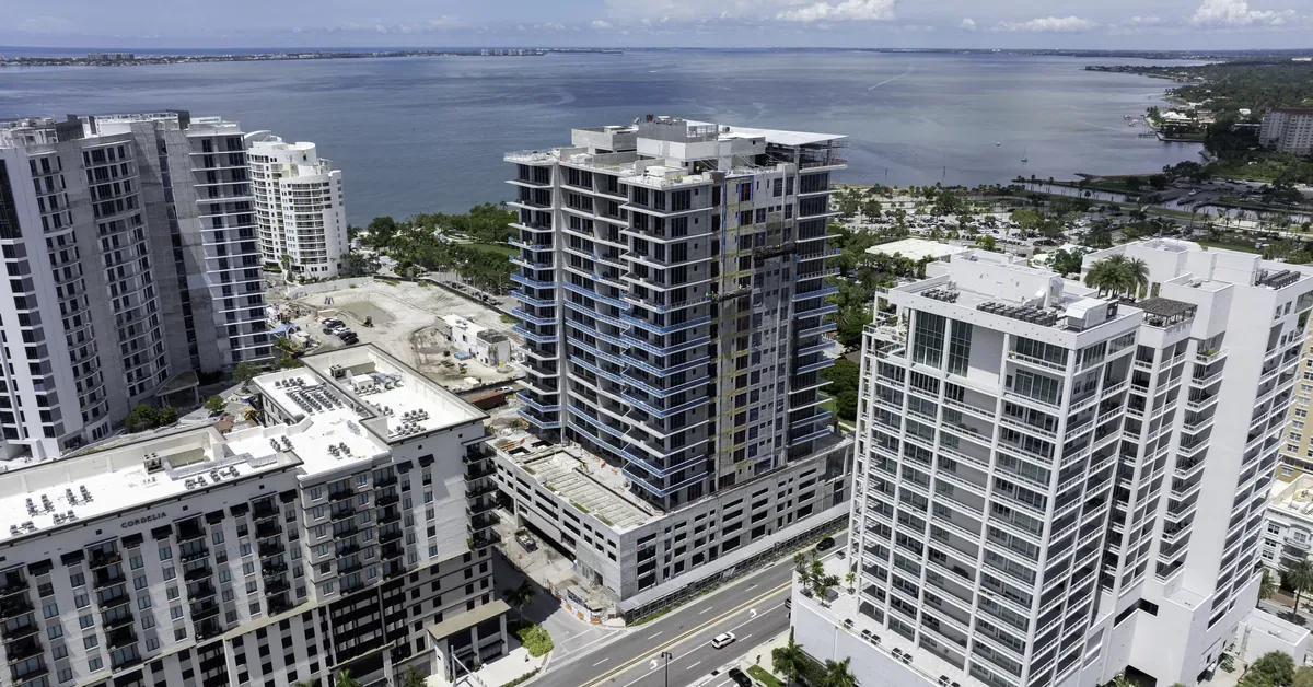 One Park Sarasota Condo Aerial The Quay