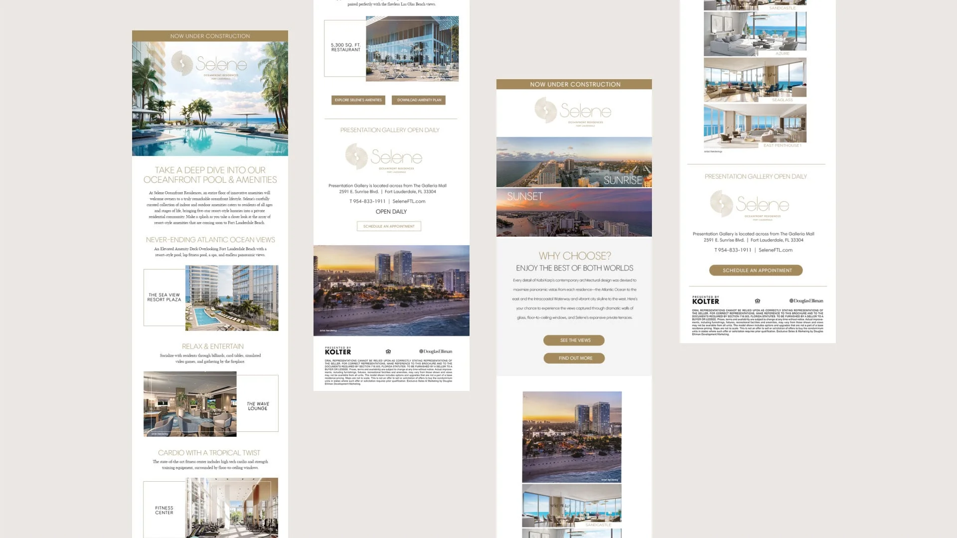Boca West social media creative shown on mobile screens and a smartphone.
